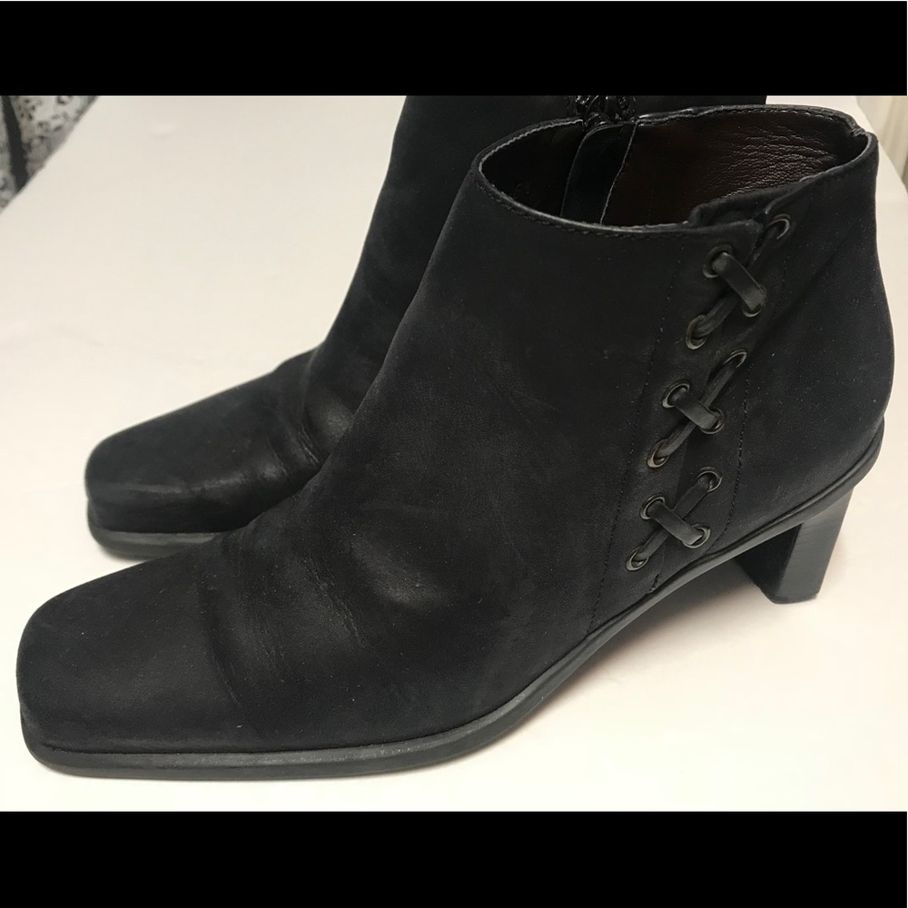 Etienne Aigner Saddle Riding Boots Ankle Black 6 M
